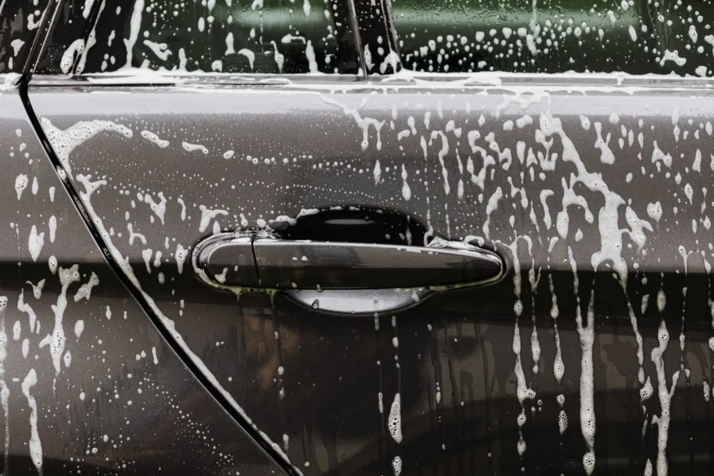 car washing process with detergents